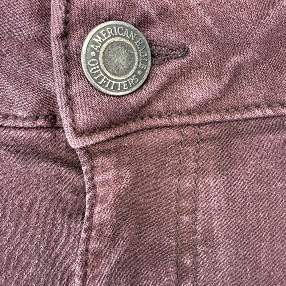 American Eagle Super Stretch X Jegging Burgundy Maroon Skinny Jean WMNS 14 Long